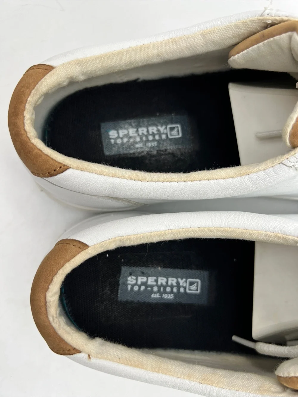 Sperry Top-Sider White Leather Lace-Up Sneakers Men's 11.5 M Casual Shoes